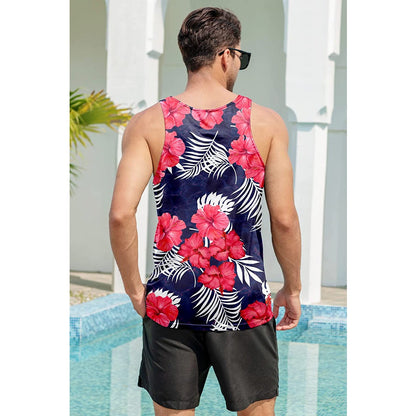 Red Floral Funny Tank Top
