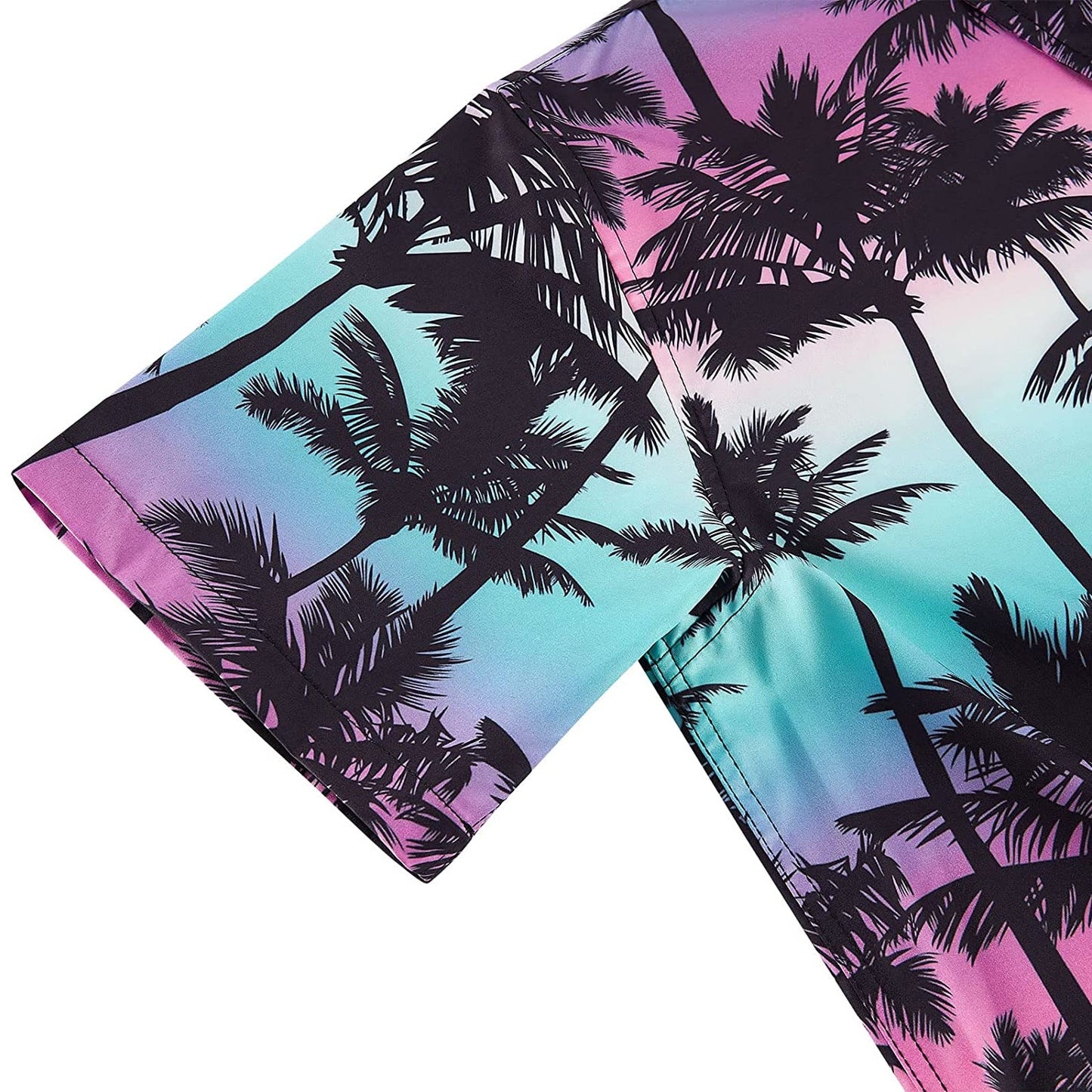 Pink Blue Palm Tree Funny Hawaiian Shirt