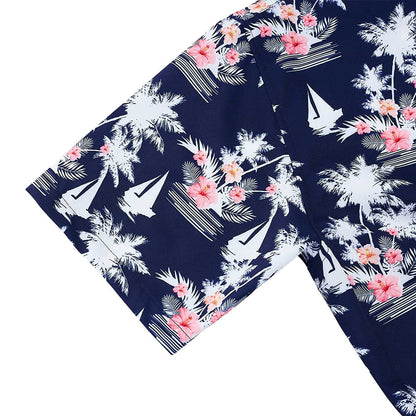 Navy Tropical Hawaii Tree Funny Hawaiian Shirt