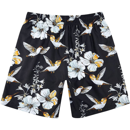 Flower Birds Funny Swim Trunks