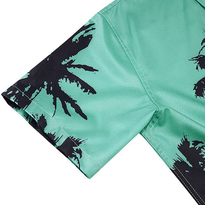 Green Palm Tree Funny Button Up Shirt