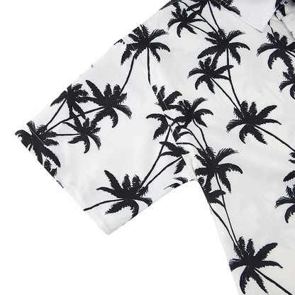 White Palm Tree Funny Button Up Shirt