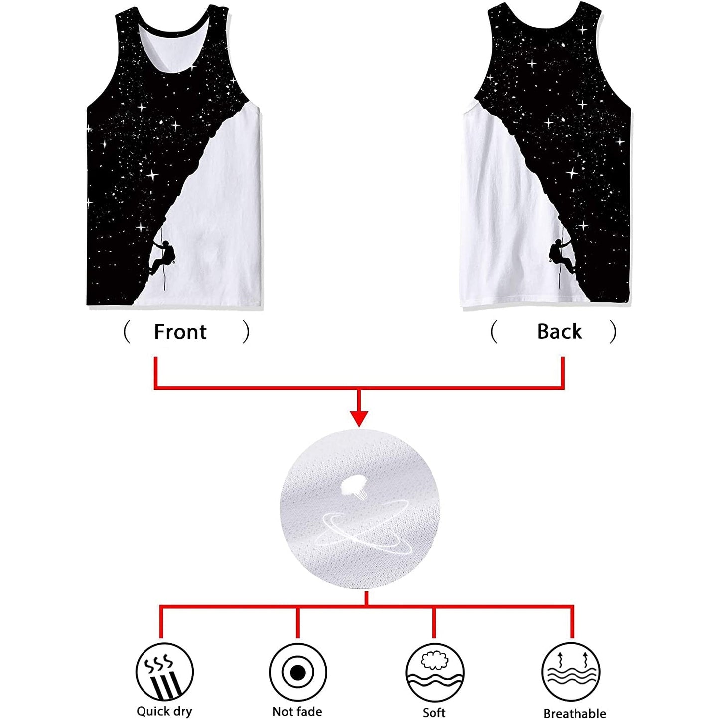 Space Climb Mountain Funny Tank Top