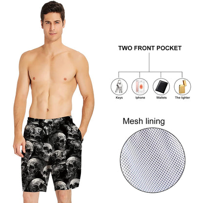 Smoke Skull Funny Swim Trunks