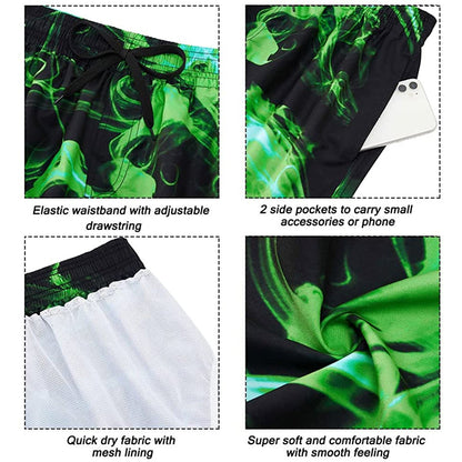 Green Smoke Funny Swim Trunks
