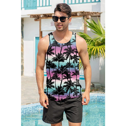 Colorful Palm Tree Funny Tank Top