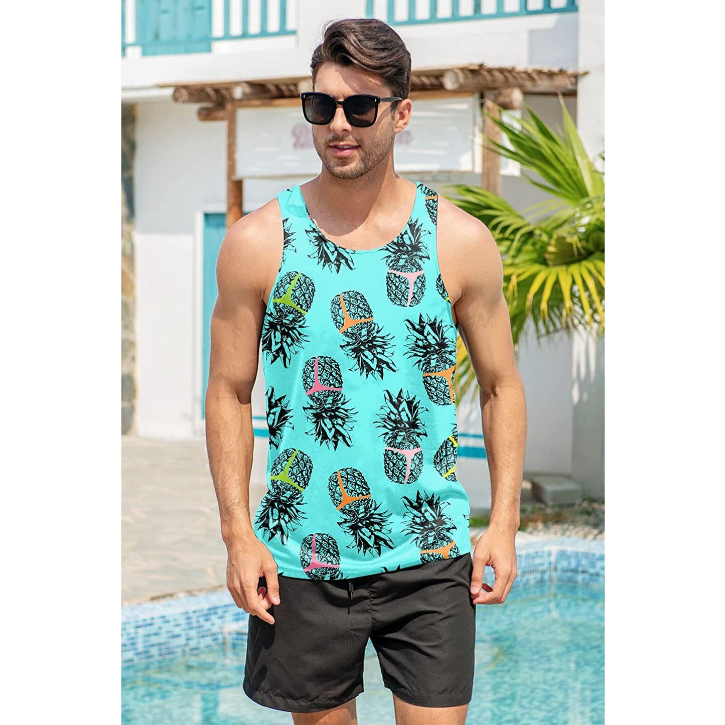 Pineapple Blue Funny Tank Top