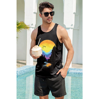 Forest Sunset Funny Tank Top