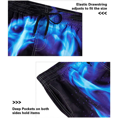Ice Blue Dragon Funny Swim Trunks