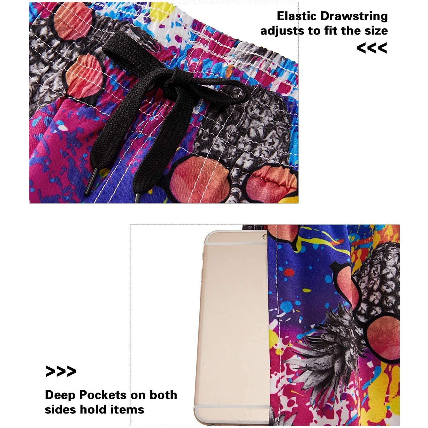 Sunglasses Pineapple Painting Funny Swim Trunks