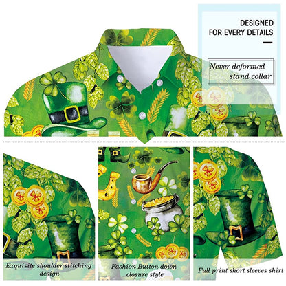 St Patrick's Day Shamrock Funny Hawaiian Shirt