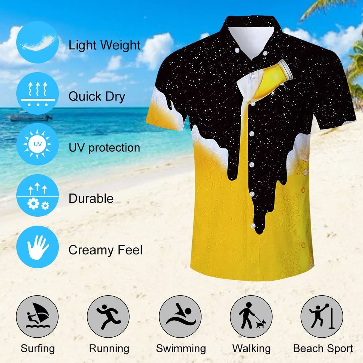 Galaxy Pouring Beer Funny Hawaiian Shirt