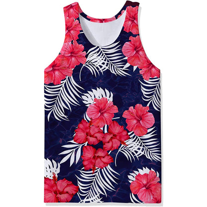 Red Floral Funny Tank Top