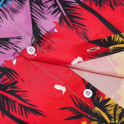Colorful Palm Tree Funny Button Up Shirt