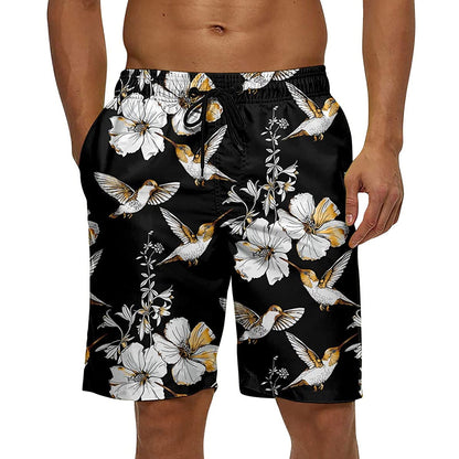 Flower Birds Funny Swim Trunks