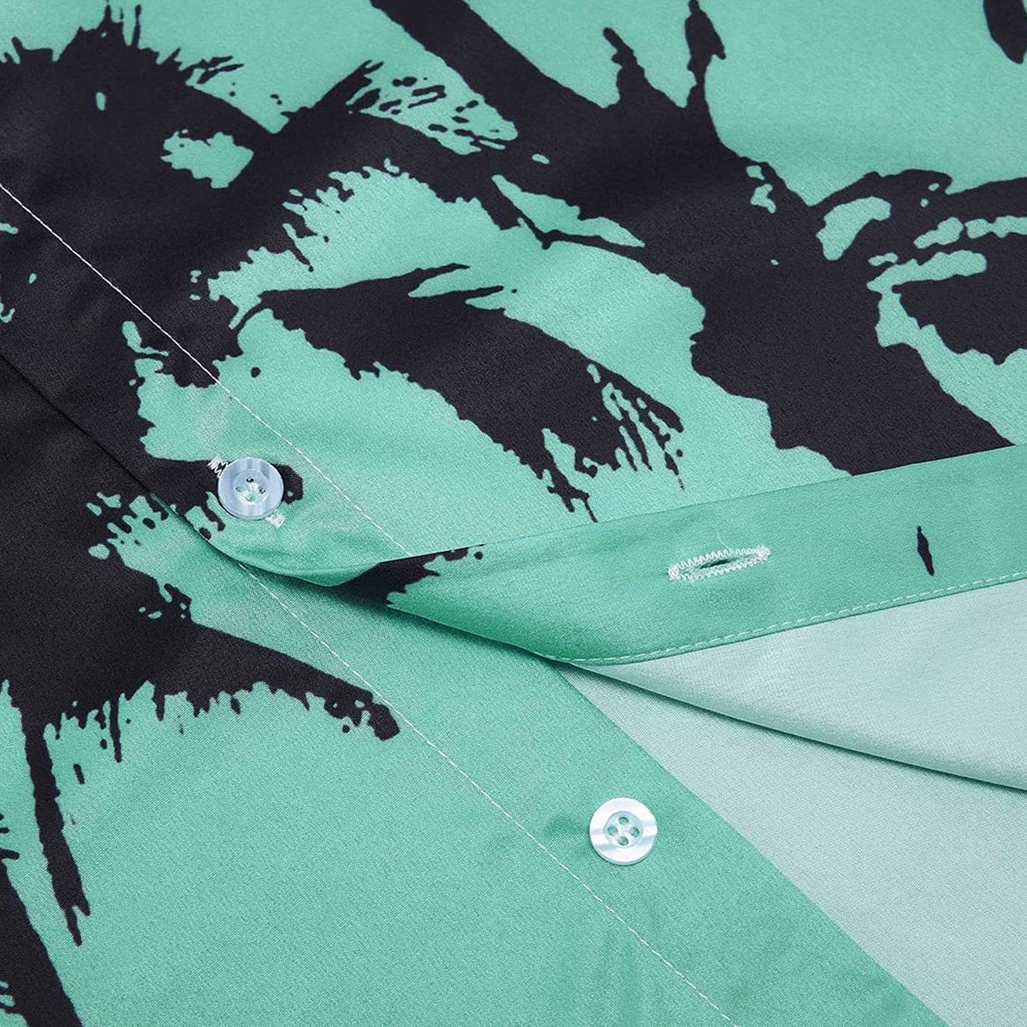 Green Palm Tree Funny Button Up Shirt