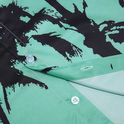 Green Palm Tree Funny Button Up Shirt