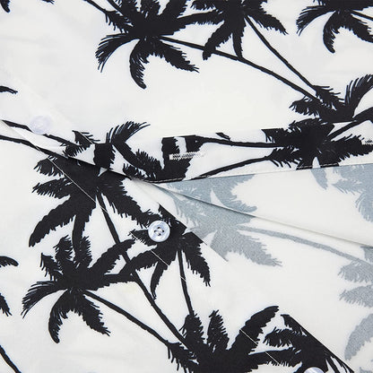 White Palm Tree Funny Button Up Shirt