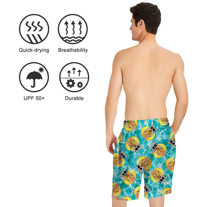Pineapple Cat Funny Swim Trunks