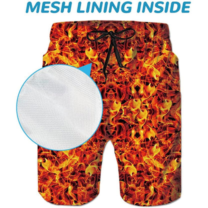 Fire Funny Swim Trunks