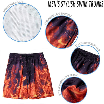 Flame Burning Funny Swim Trunks