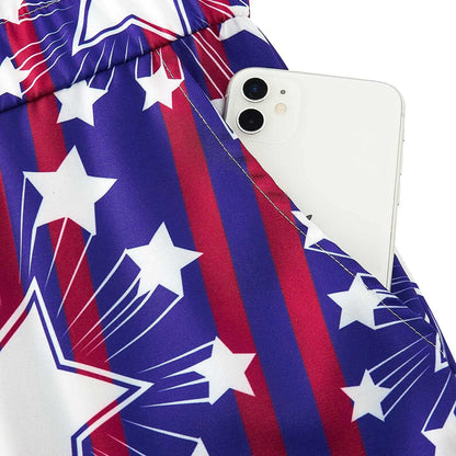 Blue American Flag Men Romper