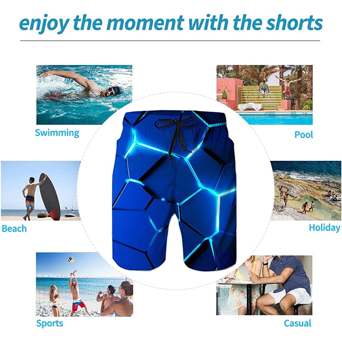 Blue Crack Funny Swim Trunks