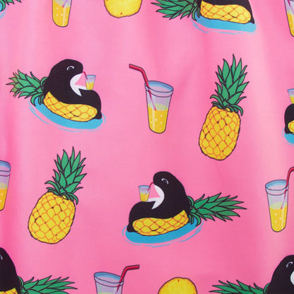 Whale Pineapple Pink Funny Board Shorts