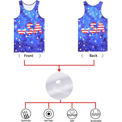 Blue USA Flag Funny Tank Top