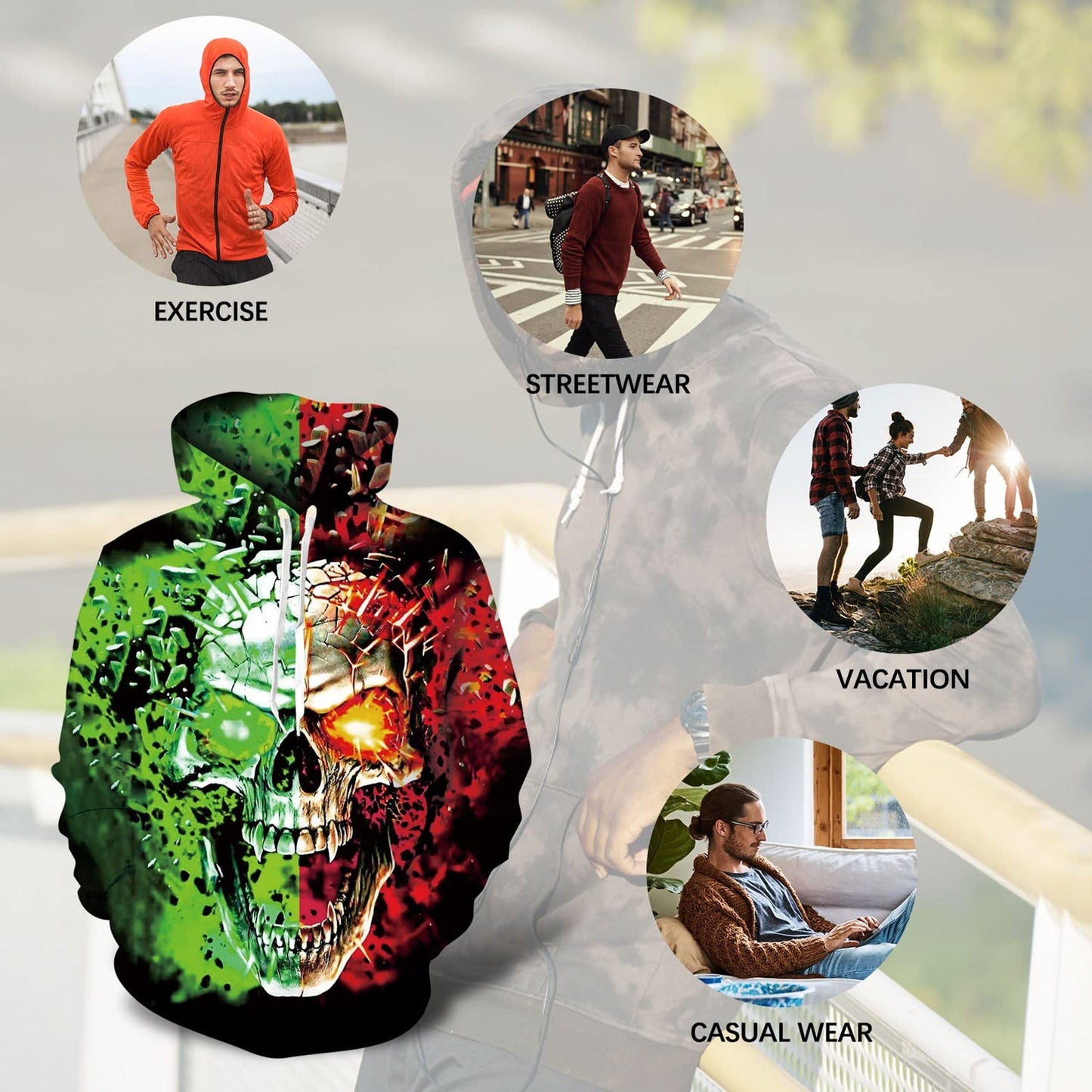 Flame Skull Funny Hoodie