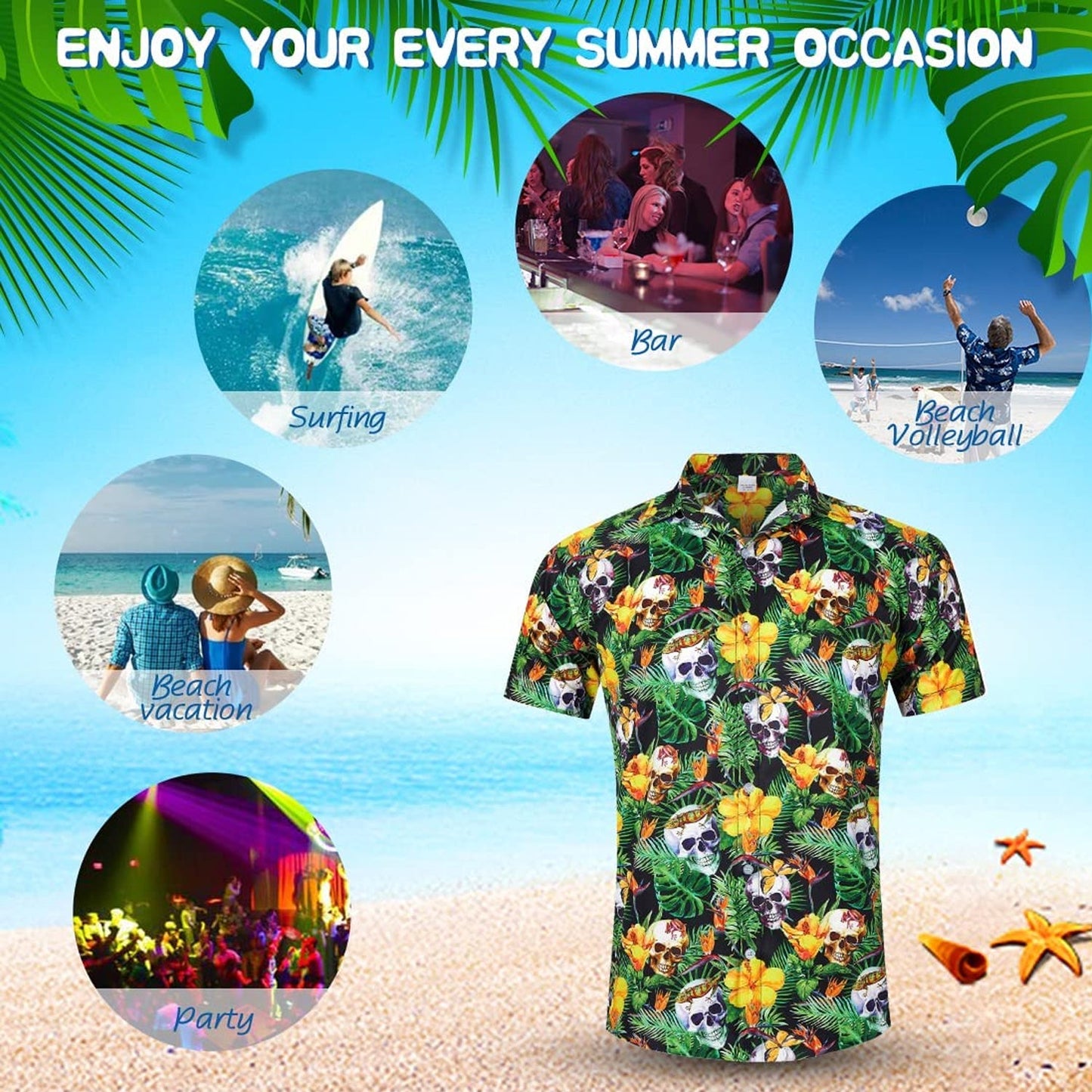 Jungle Flowers Skull Funny Hawaiian Shirt