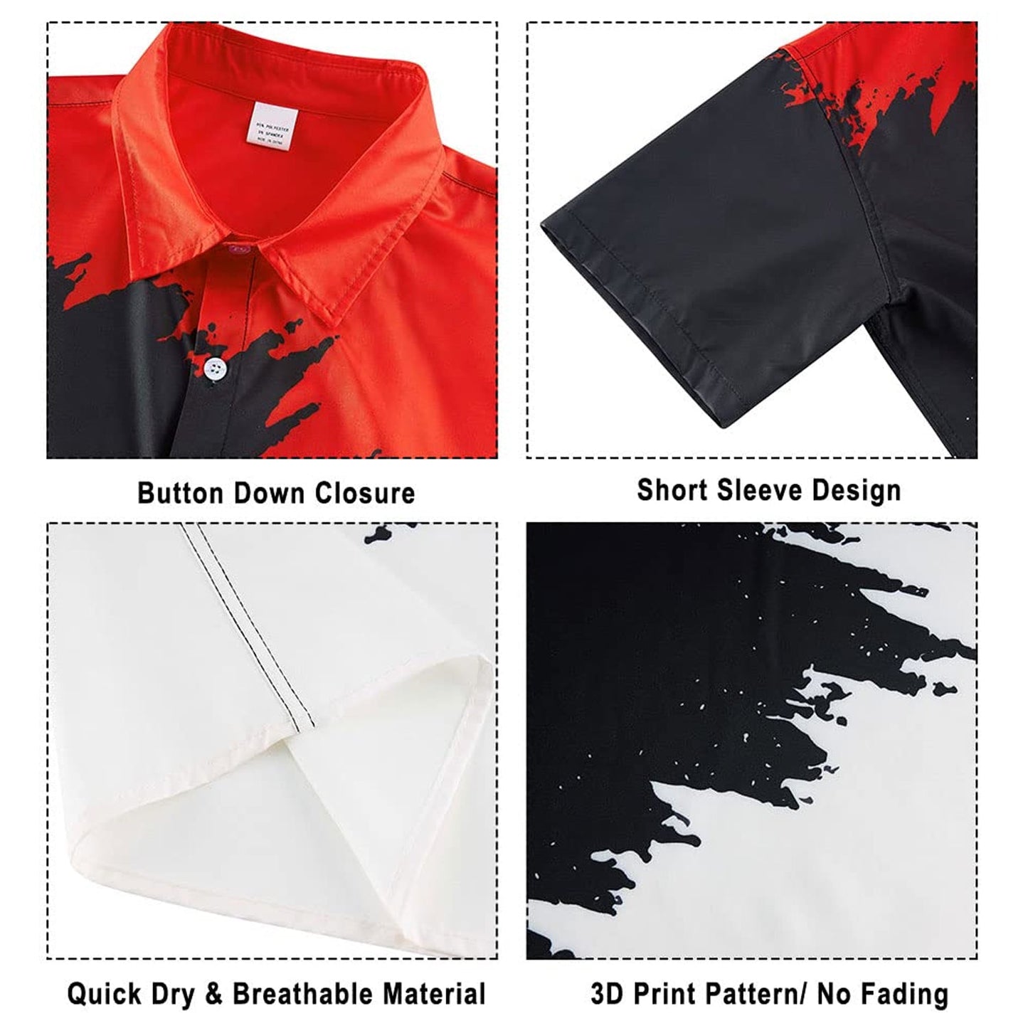 Red Black White Graffiti Funny Hawaiian Shirt