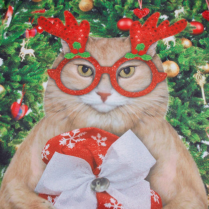 Reindeer Glasses Cat Ugly Christmas Sweater