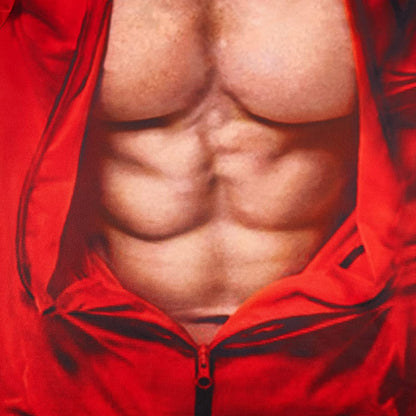 Bare Muscle with Red Clothes Funny T Shirt